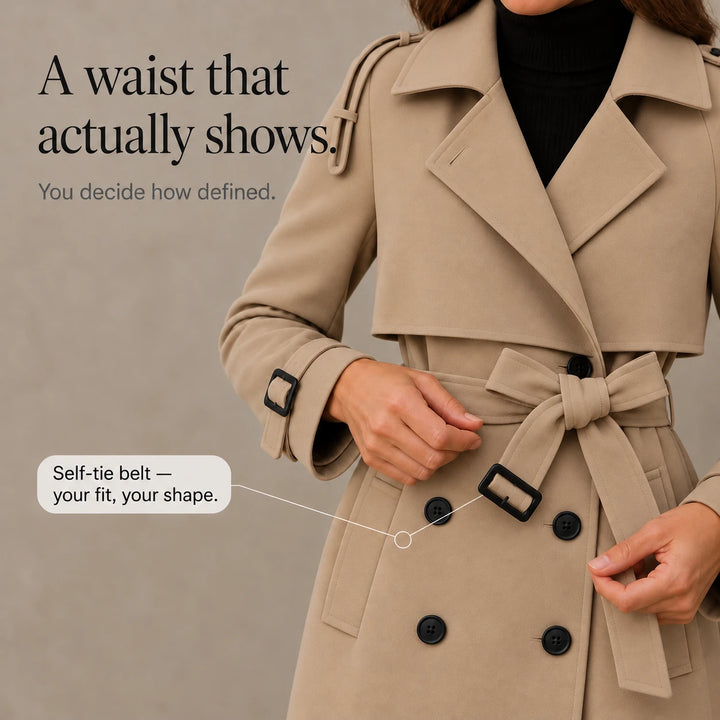 Silhouette – Double-Breasted Belted Slim-Fit Trench Coat