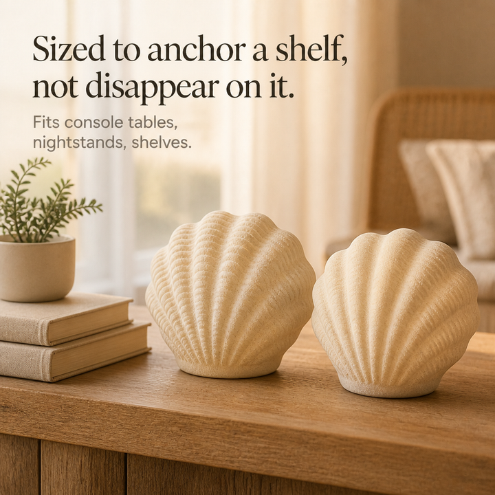 Coastal Glow Co. – Ceramic Shell And Conch Ambient Lamp Set