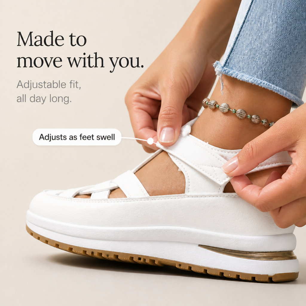 Velora – Closed-toe cage platform sandals with ankle strap