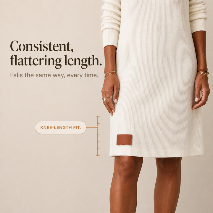 Draperie – Cowl-Neck Sweater Dress That Skims, Never Clings