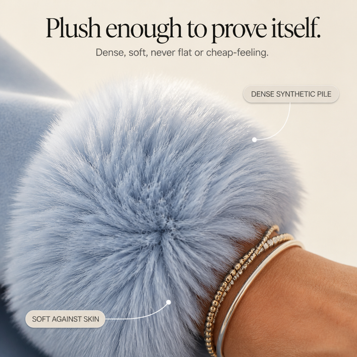 Wearbella – Faux Fur Cuff Asymmetric Wrap Blend Jacket