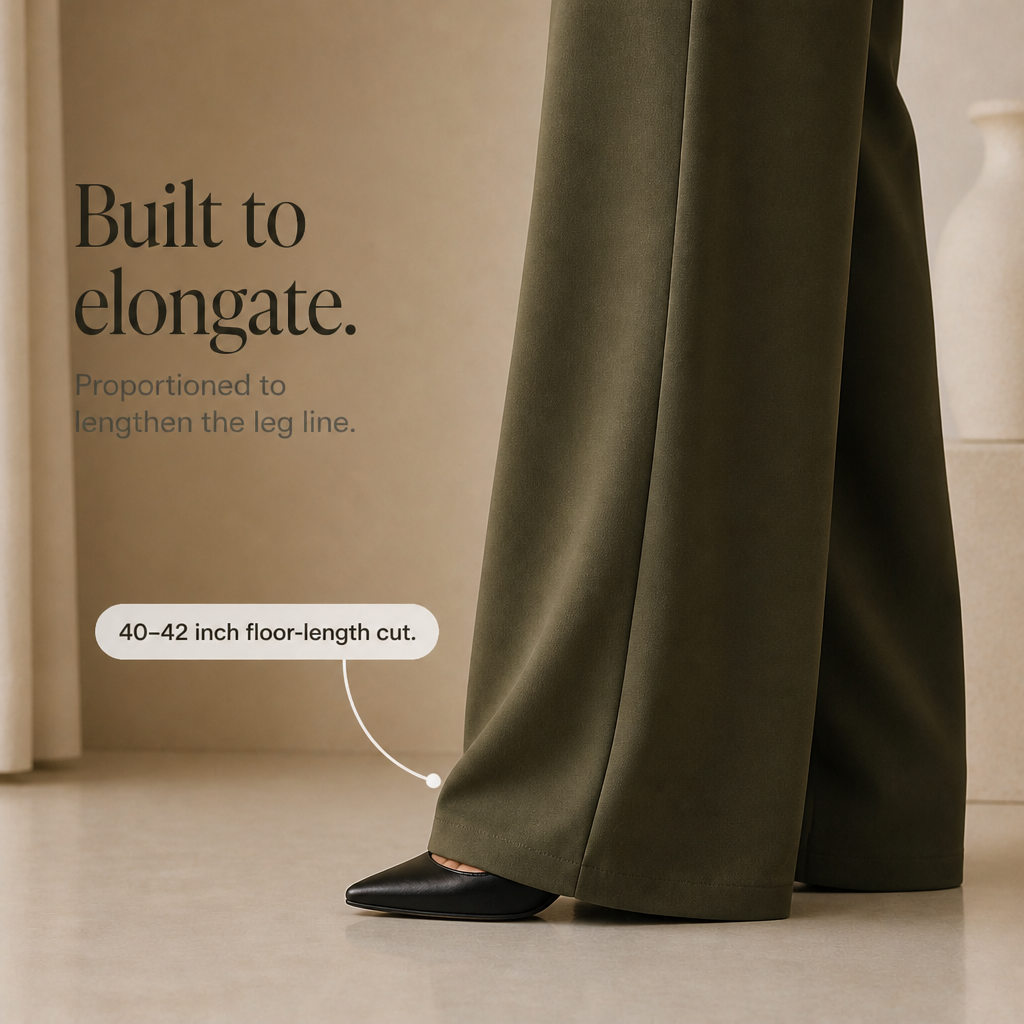 Elonga – Pleated High-Waisted Wide-Leg Trousers