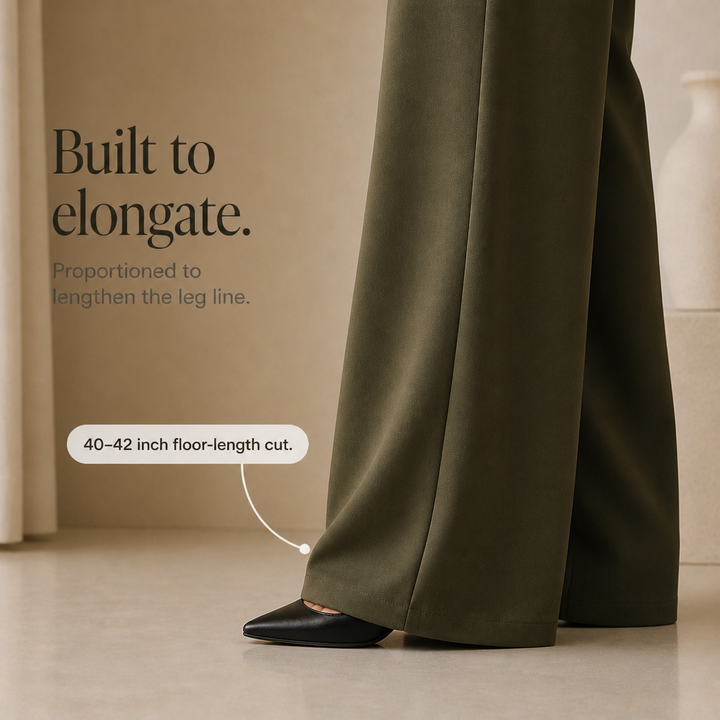 Elonga – Pleated High-Waisted Wide-Leg Trousers