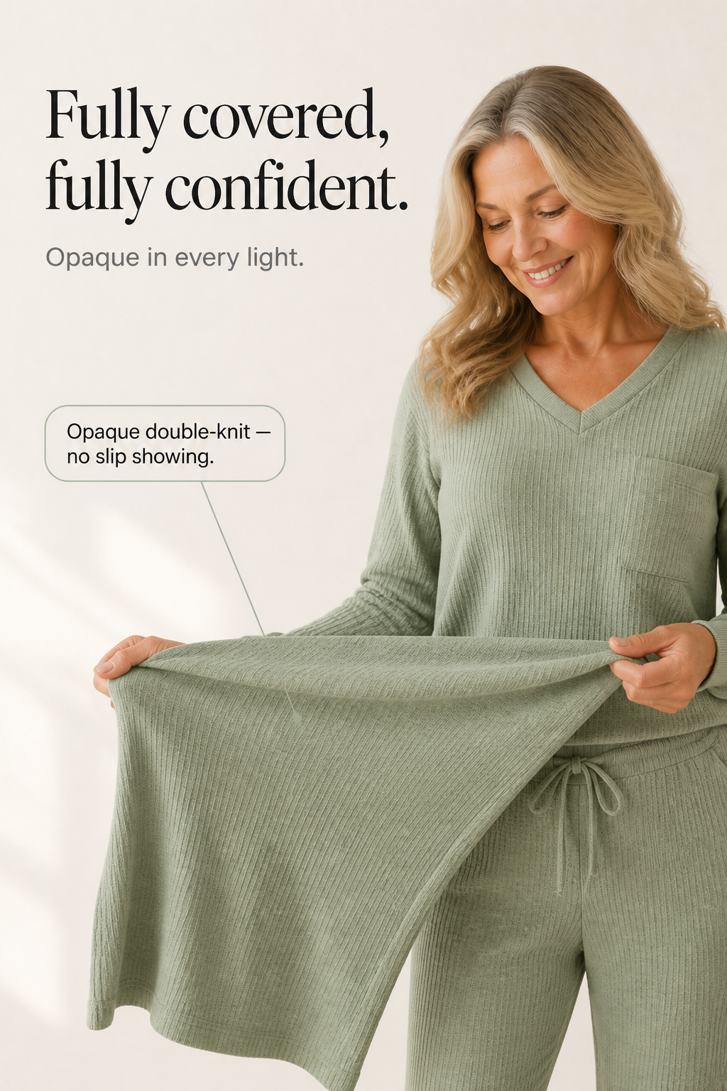 Wearbella – Waffle-Knit-Look V-Neck Lounge Set