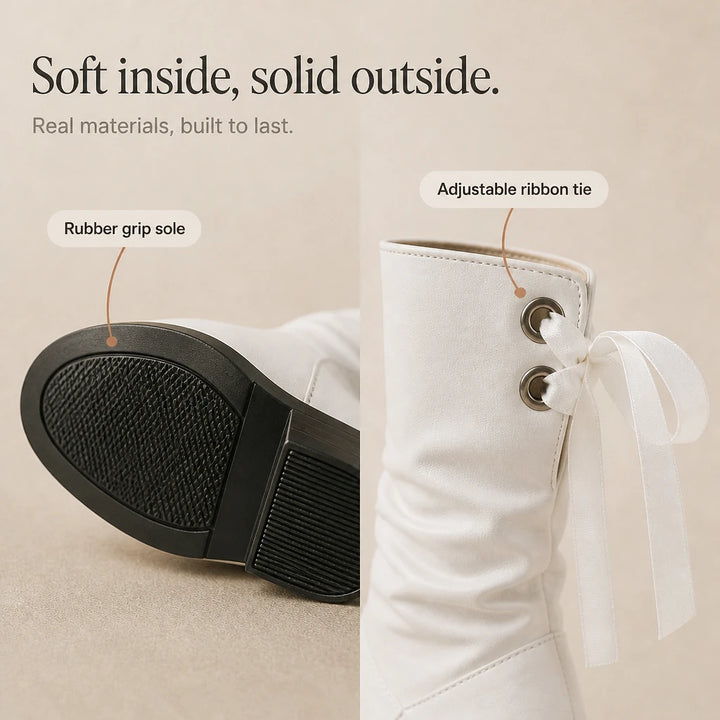 Archwell – Ruched Ribbon Mid-Calf Boots