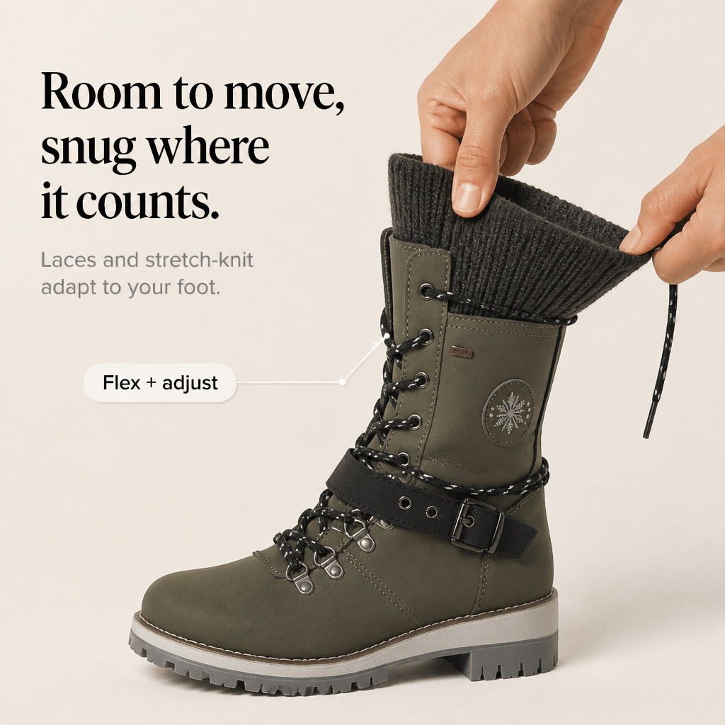 Cozette – Knit-Shaft Wide-Foot Winter Boots