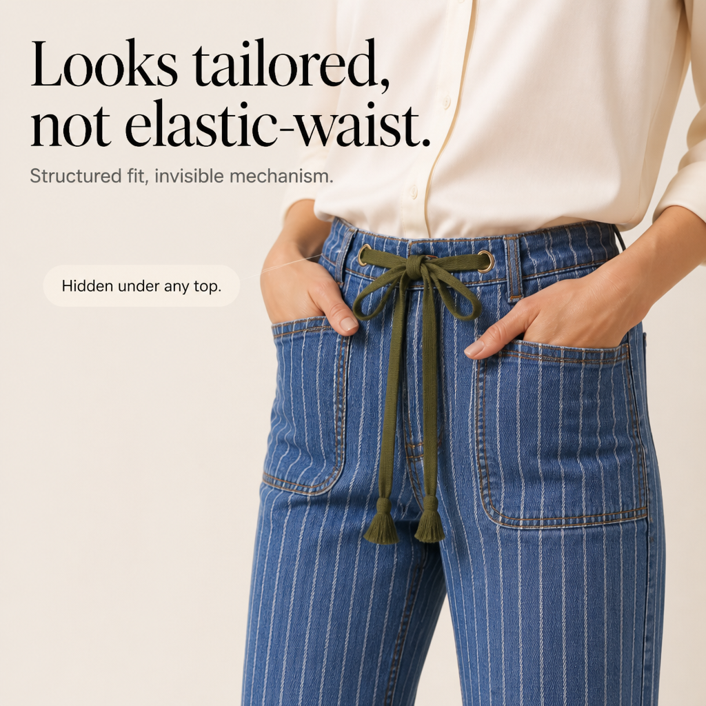 Lunaline – Vertical Stripe Stretch Denim Jeans