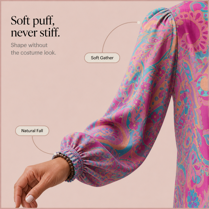 Faylynn – Puff Sleeve V-Neck Loose Top