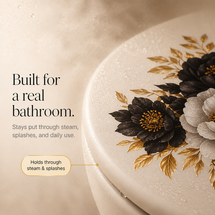 Pearlflora – Layered Floral PVC Toilet Decal Set