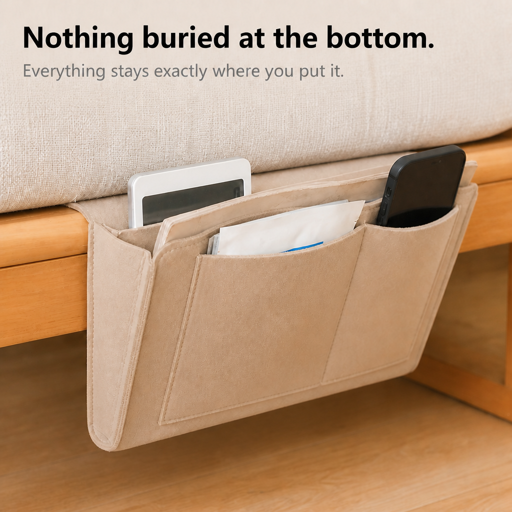 Bedvira – Under-Mattress Hanging Bedside Storage Caddy