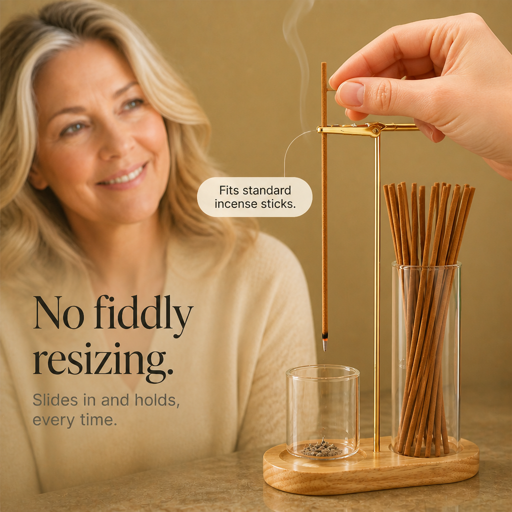 Ashvia – Two-Cup Glass Ash-Catching Incense Holder