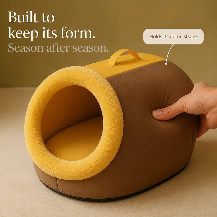 Cozyburrow – Enclosed Cave-Style Cat Bed With Removable Plush Cushion