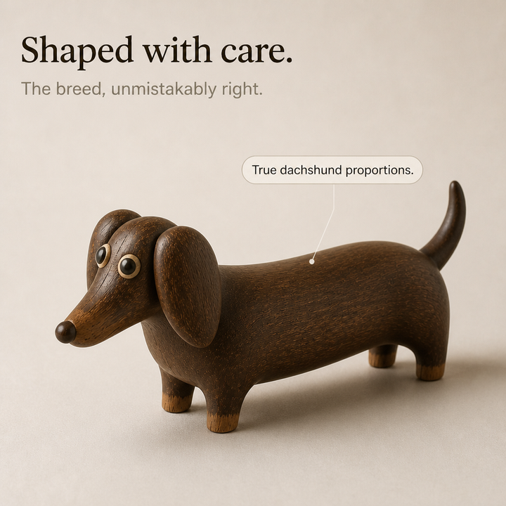 Oakhollow – Carved Walnut-Finish Dachshund Sculpture