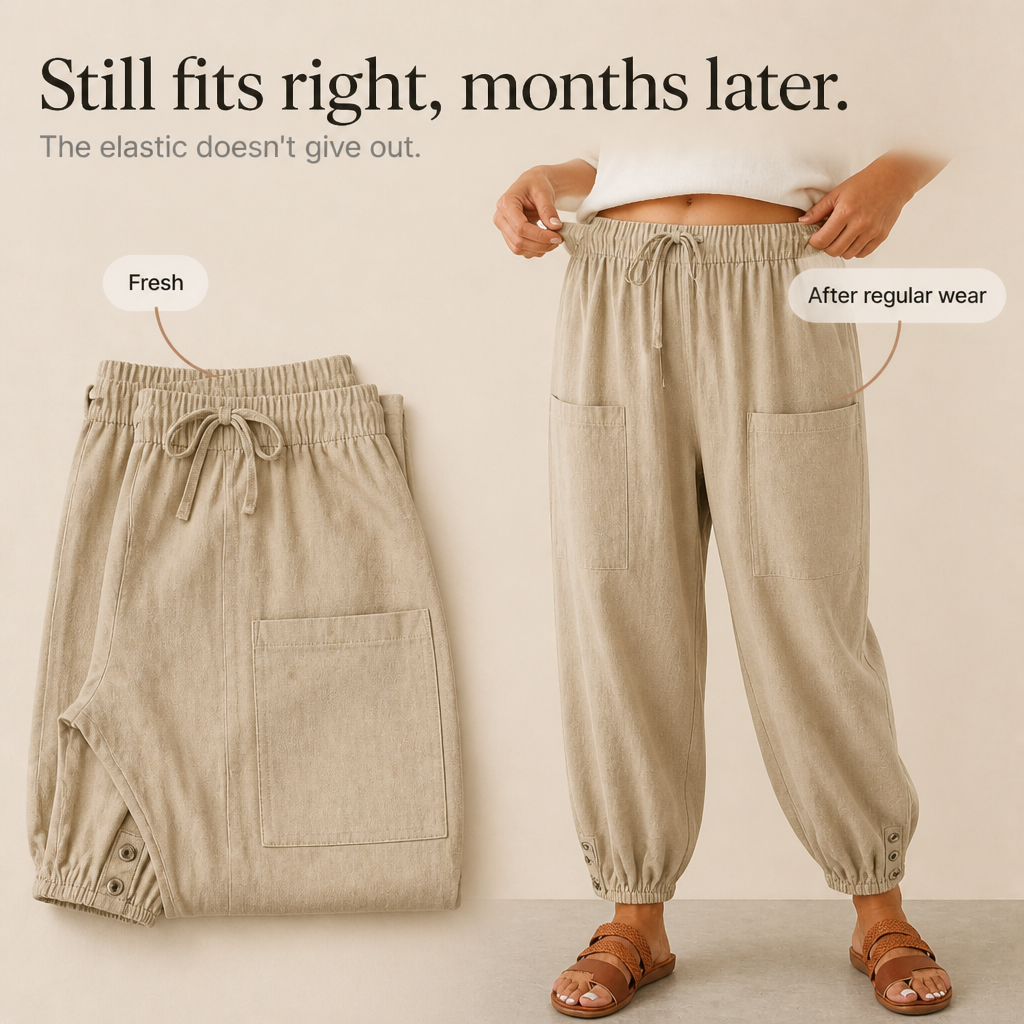 Wearbella – Wide-Leg Linen Blend Drawstring Pants