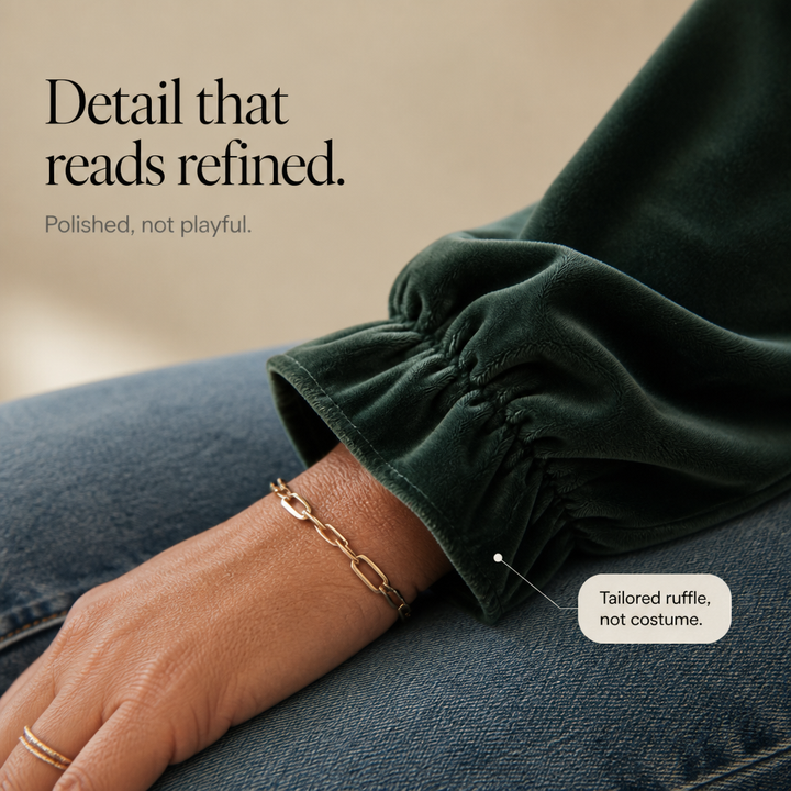 Drapella – Lantern Sleeve Ruffled Cuff Hoodie