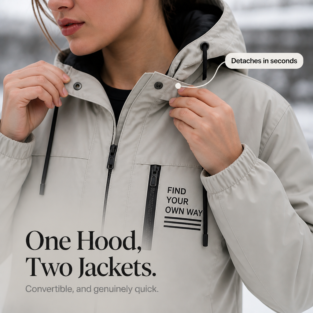 Trailhaven – Fleece-Lined Detachable Hood Windbreaker