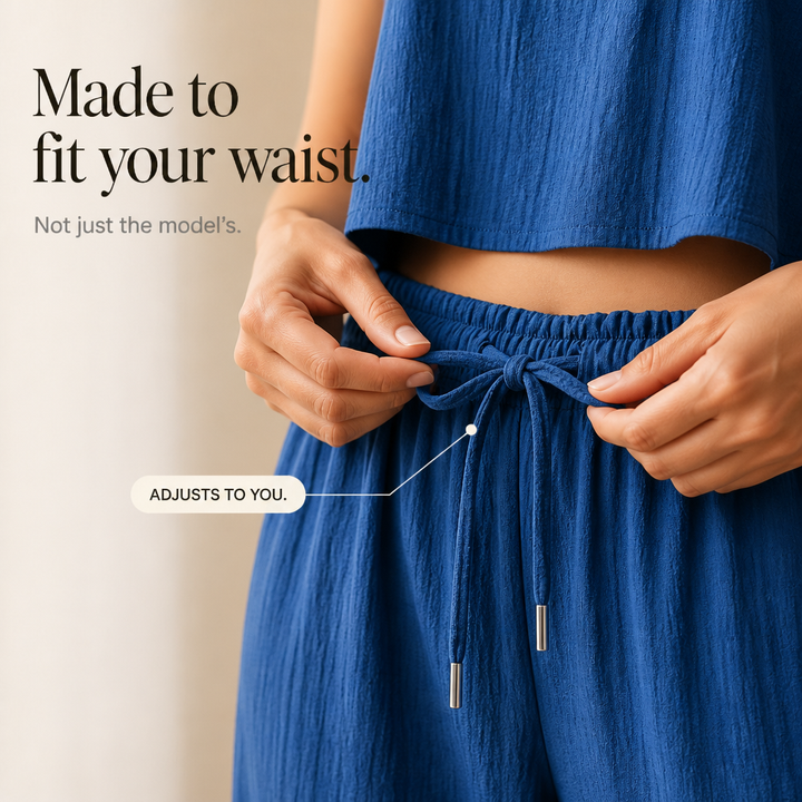 Crinklewear – Crinkle Cami And Wide-Leg Pants Set
