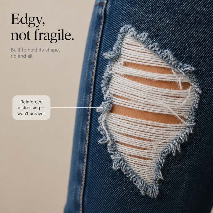 Curvella – Distressed High-Waisted Skinny Stretch Jeans