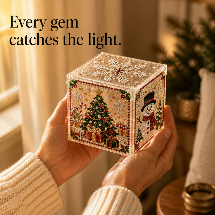 MerryFacet – 3D Diamond-Painted Christmas Gift Box