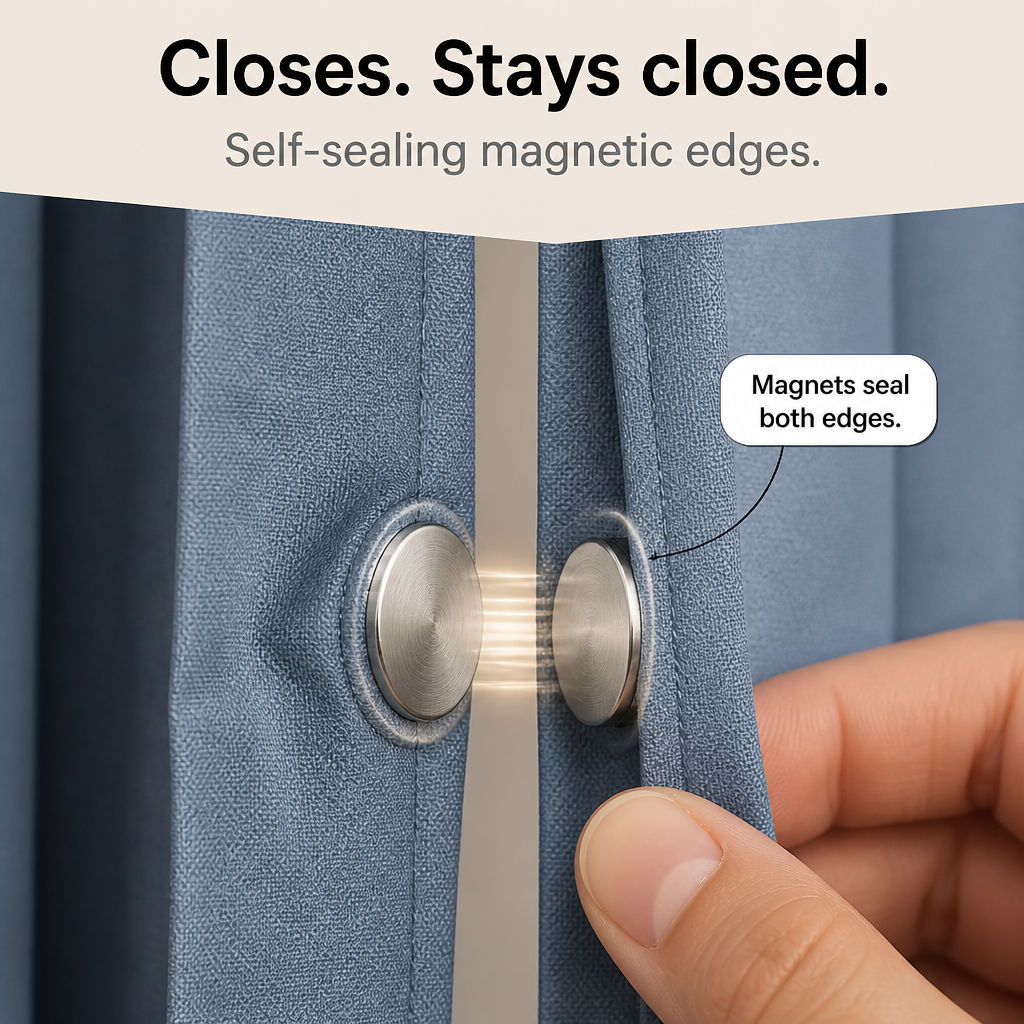 Foldura – No-Drill Magnetic Accordion Door Curtain
