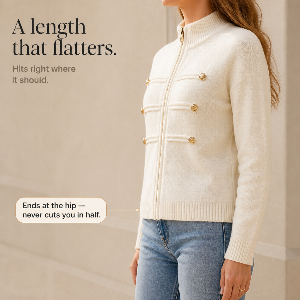 Zipelle – Two-Way Zip Sweater Jacket