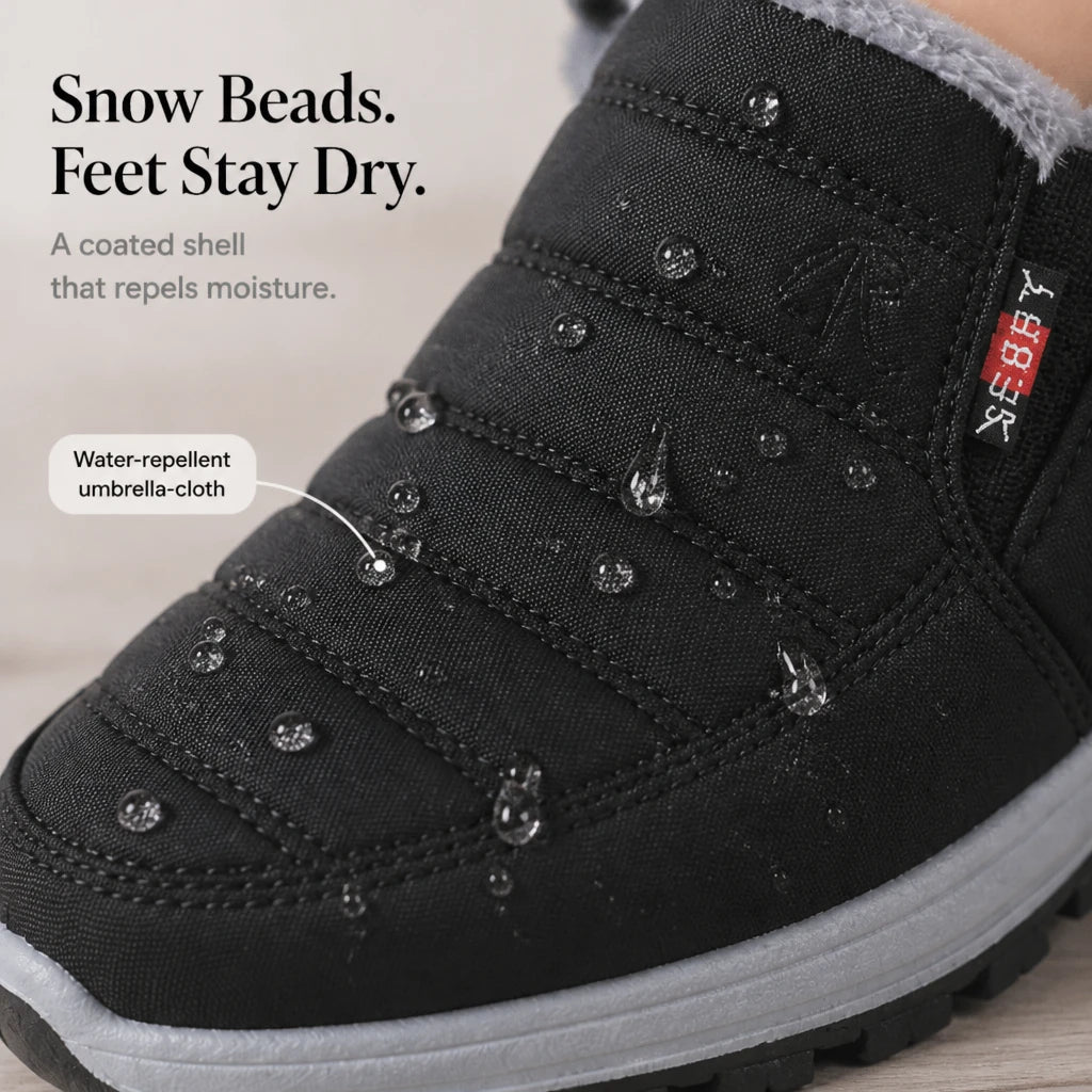 Snowelle – Fleece-Lined Padded Slip-On Ankle Boots