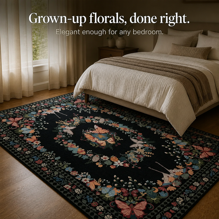 Florenza – Floral Butterfly Print Area Rug