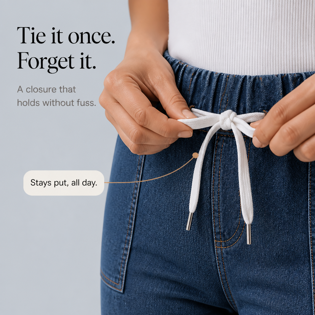 Trouver – Drawstring Waist Tapered Leg Denim Joggers