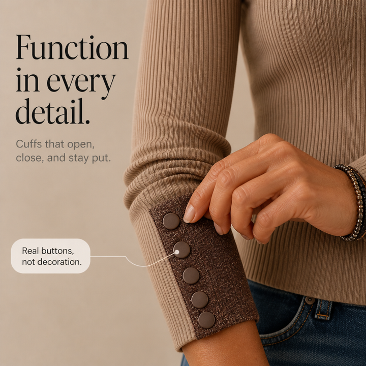 Ribvia – Contrast-Trim Quarter-Zip Mock Neck Sweater