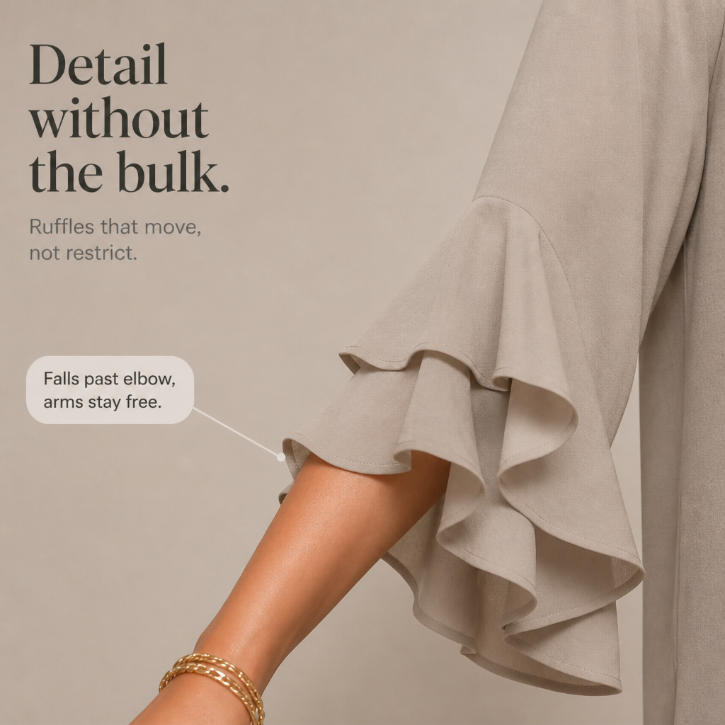 Florenza – Floral Ruffle-Sleeve V-Neck Blouse