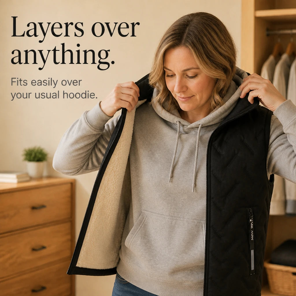 Easewell – Fleece-Lined-Look Zip-Pocket Vest