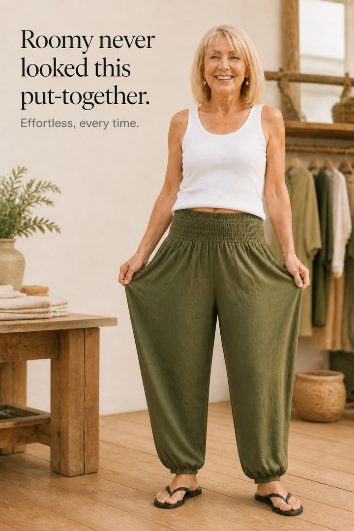 Wearbella – Smocked Waist Lantern Leg Harem Pants