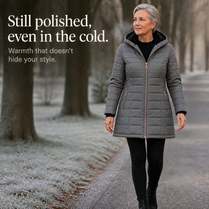 Veluna – Plush-Lined Mid-Length Hooded Winter Coat