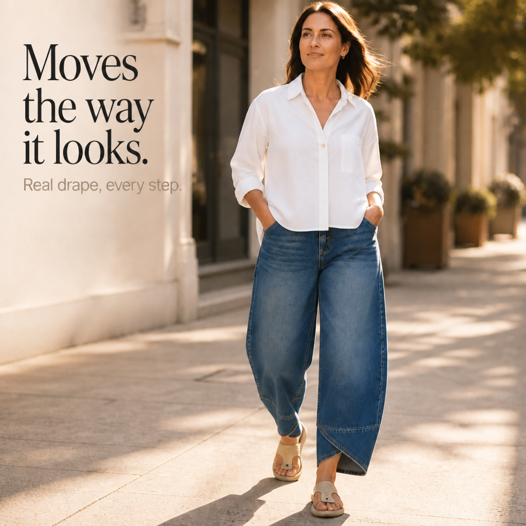 Verlace – Asymmetric Stepped-Hem Wide-Leg Jeans