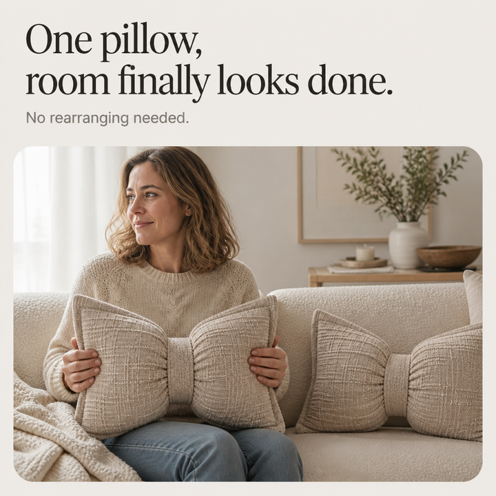 Bowsoft – Chenille Look Bow-Shaped Throw Pillow