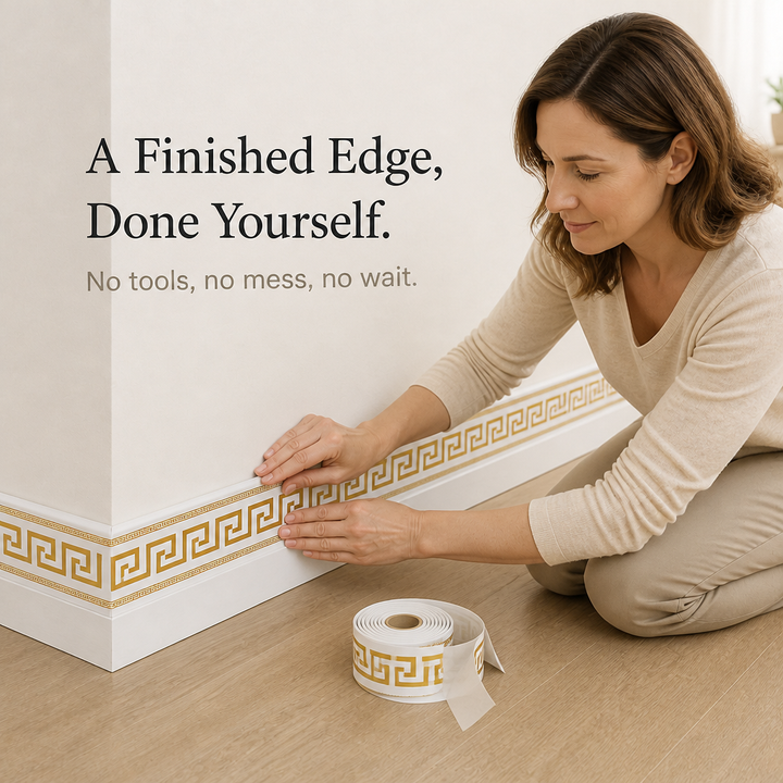 Edgewell – Gold And White Peel-And-Stick Border