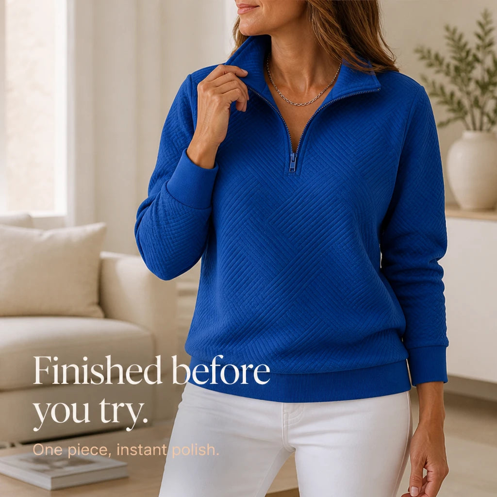 Collara – Textured Quarter-Zip Collared Pullover