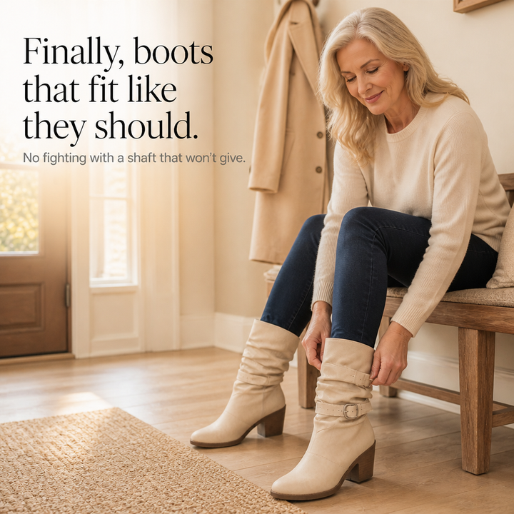 Slouch & Poise – Pointed-Toe Slouch Mid-Calf Boots
