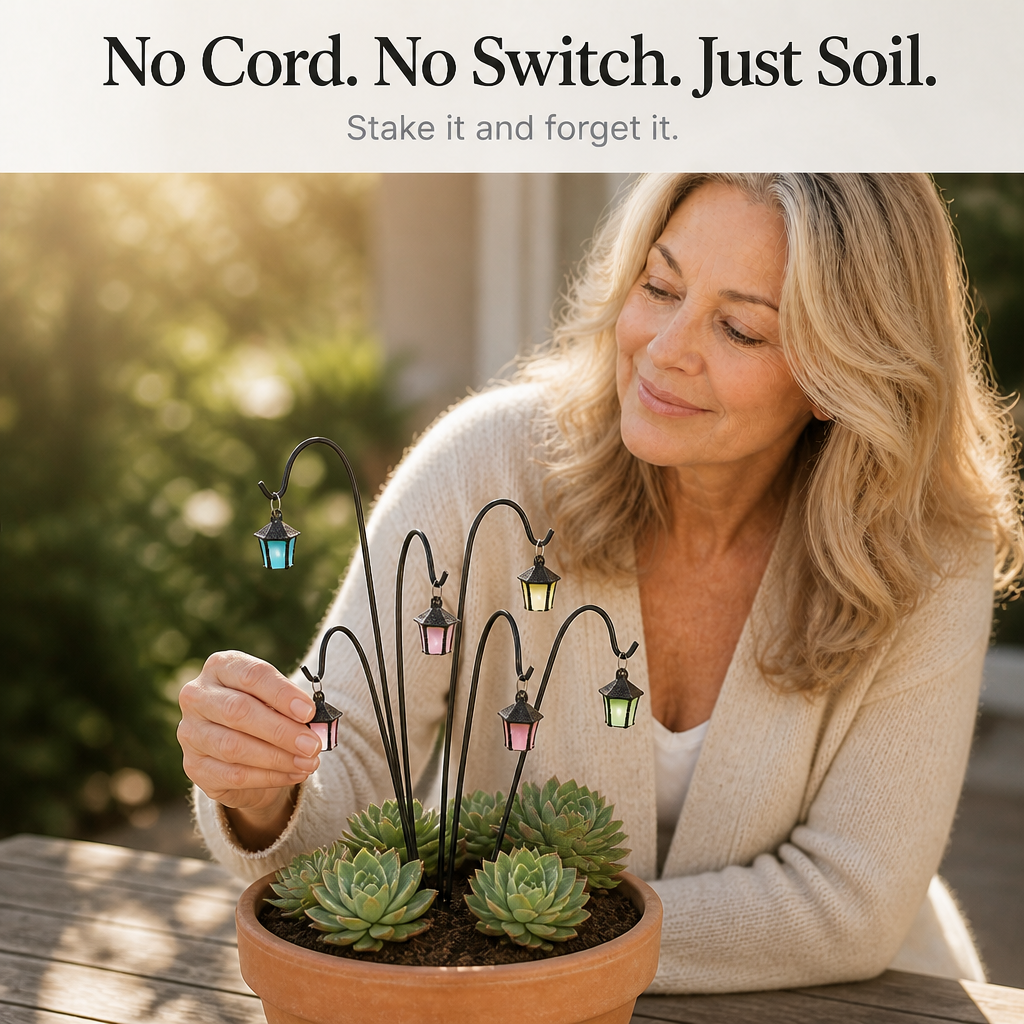 Duskwick – Glow-In-The-Dark Retro Lantern Plant Stake (7 Pcs)