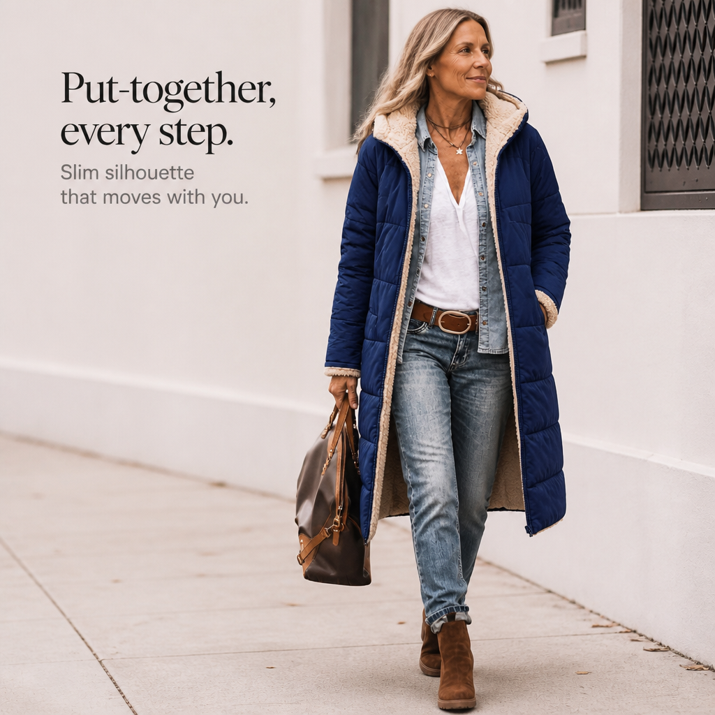 Veluna – Reversible Quilted Sherpa Winter Coat