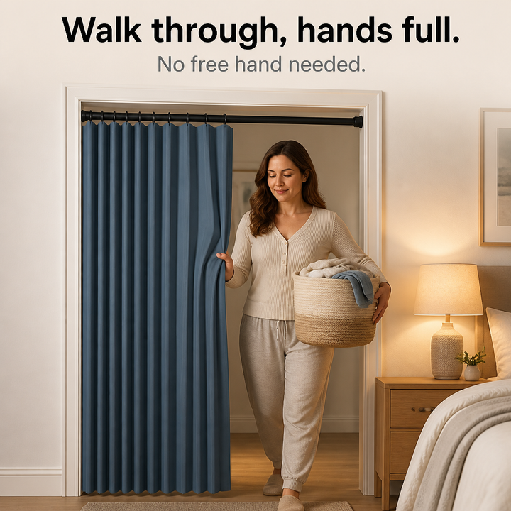 Foldura – No-Drill Magnetic Accordion Door Curtain