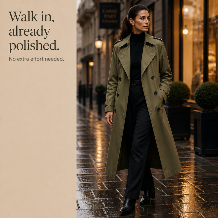 Mayfield – Double-Breasted Long Trench Coat