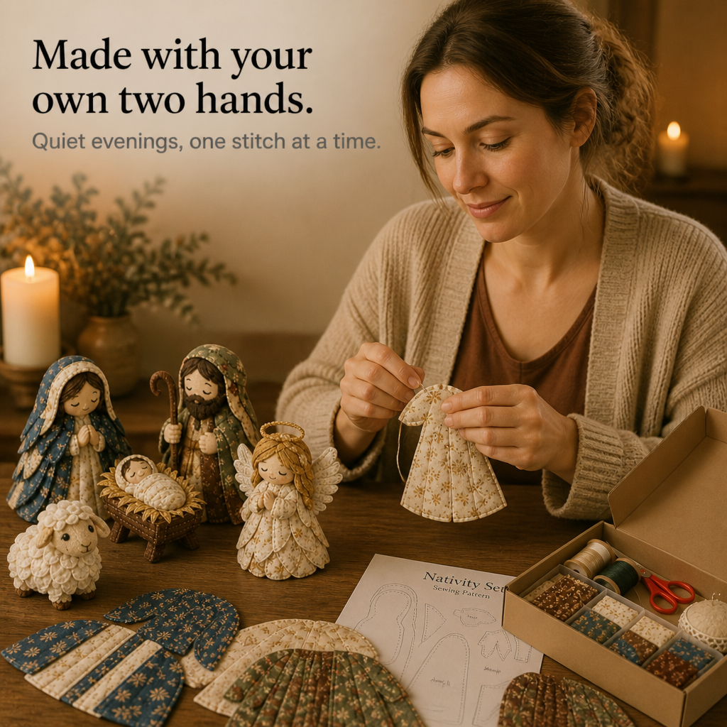 Heirloom & Hollow – Patchwork Fabric Nativity Sewing Kit