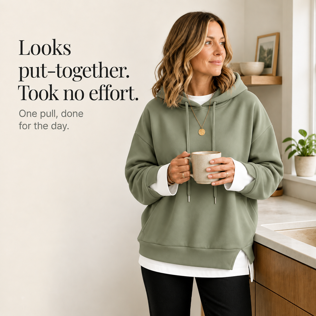 Layerlyn – Layered Two-Tone Hem Hoodie