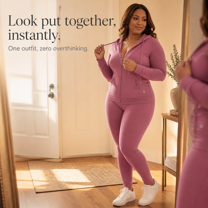 Denimova – Faux-Denim Patchwork Stretch Tracksuit