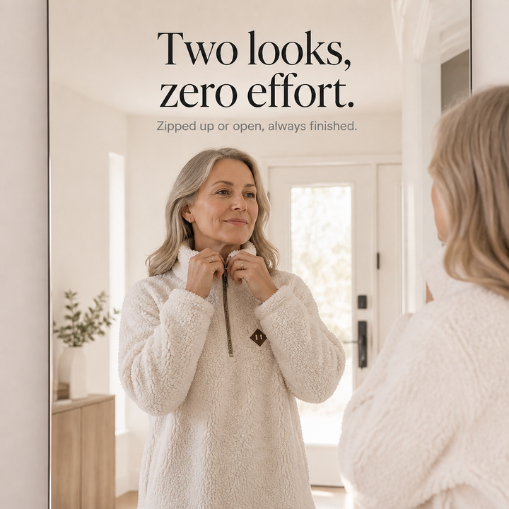 Wrapzo – Oversized Half-Zip Fleece Pullover