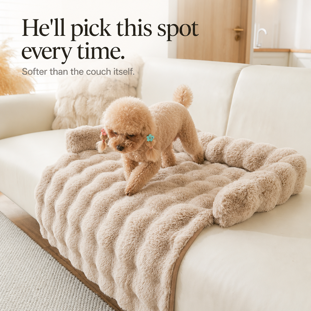CozyHaven – Plush Bolster Sofa Pet Mat