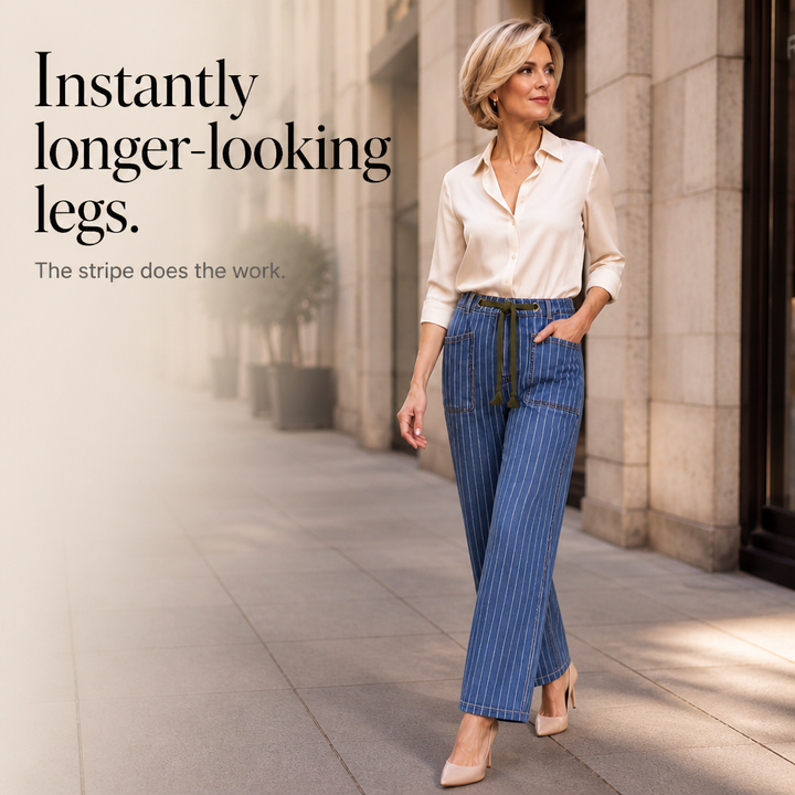 Lunaline – Vertical Stripe Stretch Denim Jeans
