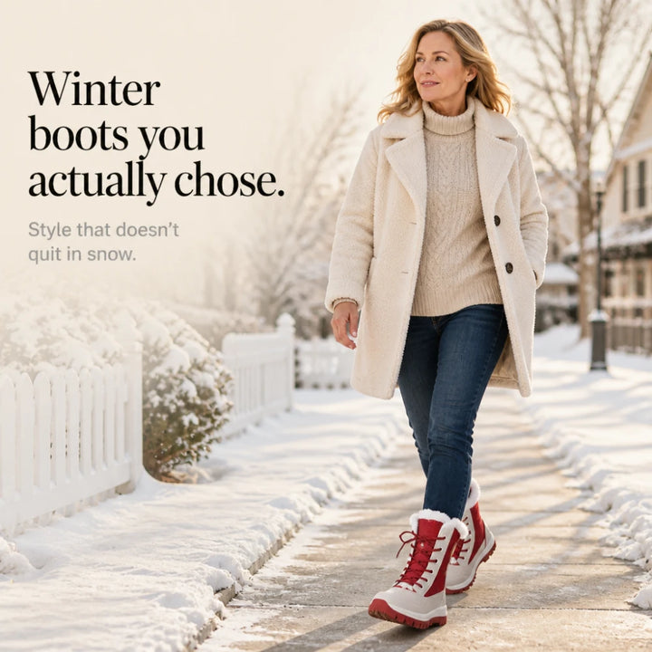 Snowver – Color-Block Faux Fur Trim Winter Boots