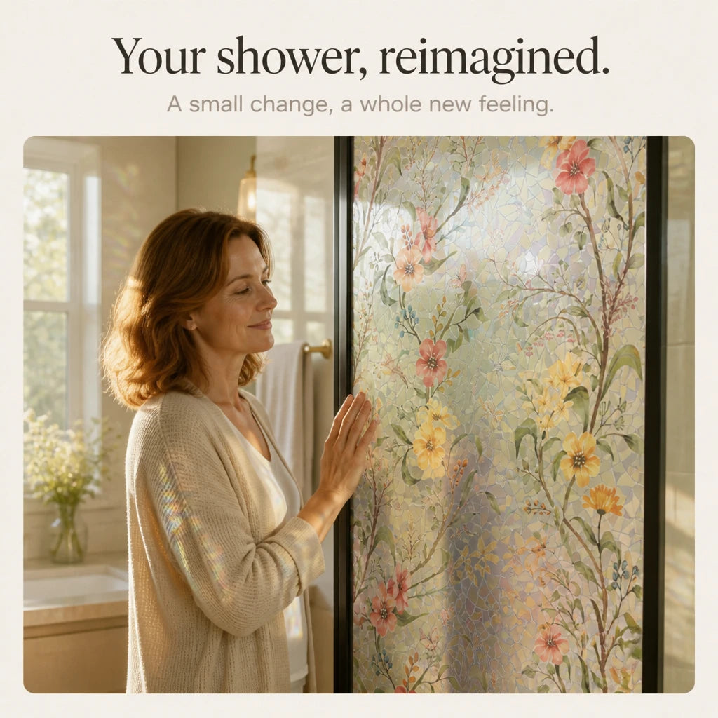 Lumiella – Embossed Floral Stained-Glass Window Film